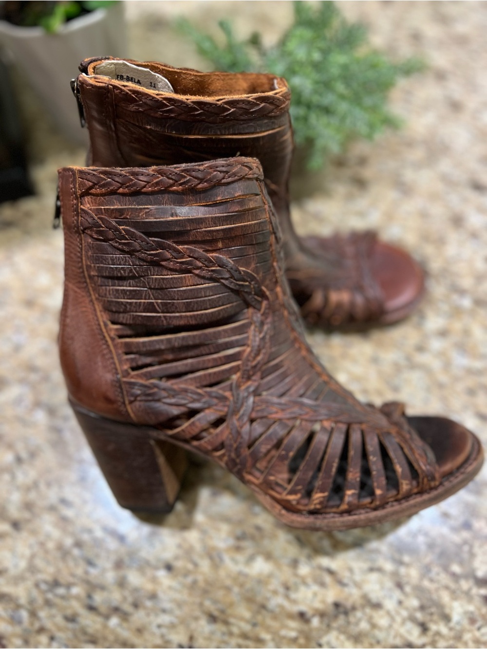 Freebird Bela Leather Distressed Heeled Sandals 11